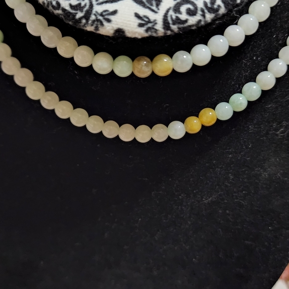 Green Yellow 100% Natural A JADE Jadeite Bead beads Necklace 20 inches - Picture 4 of 8